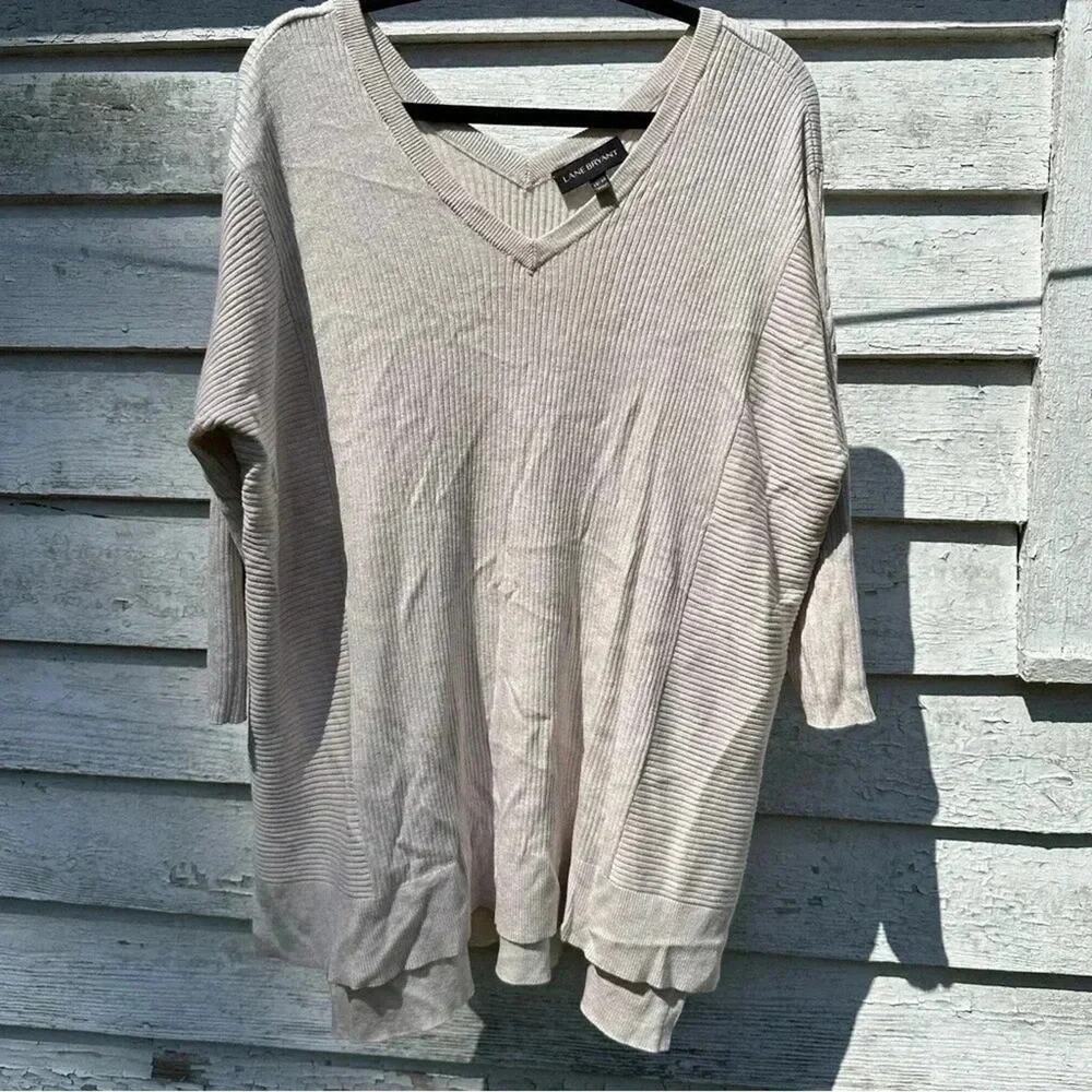 Lane Bryant Womens Sweater‎ V Neck lightweight laganlook Cozycore Plus Size